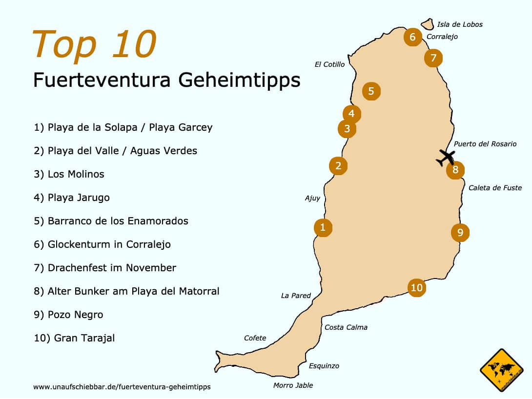 Fuerteventura Geheimtipps Karte