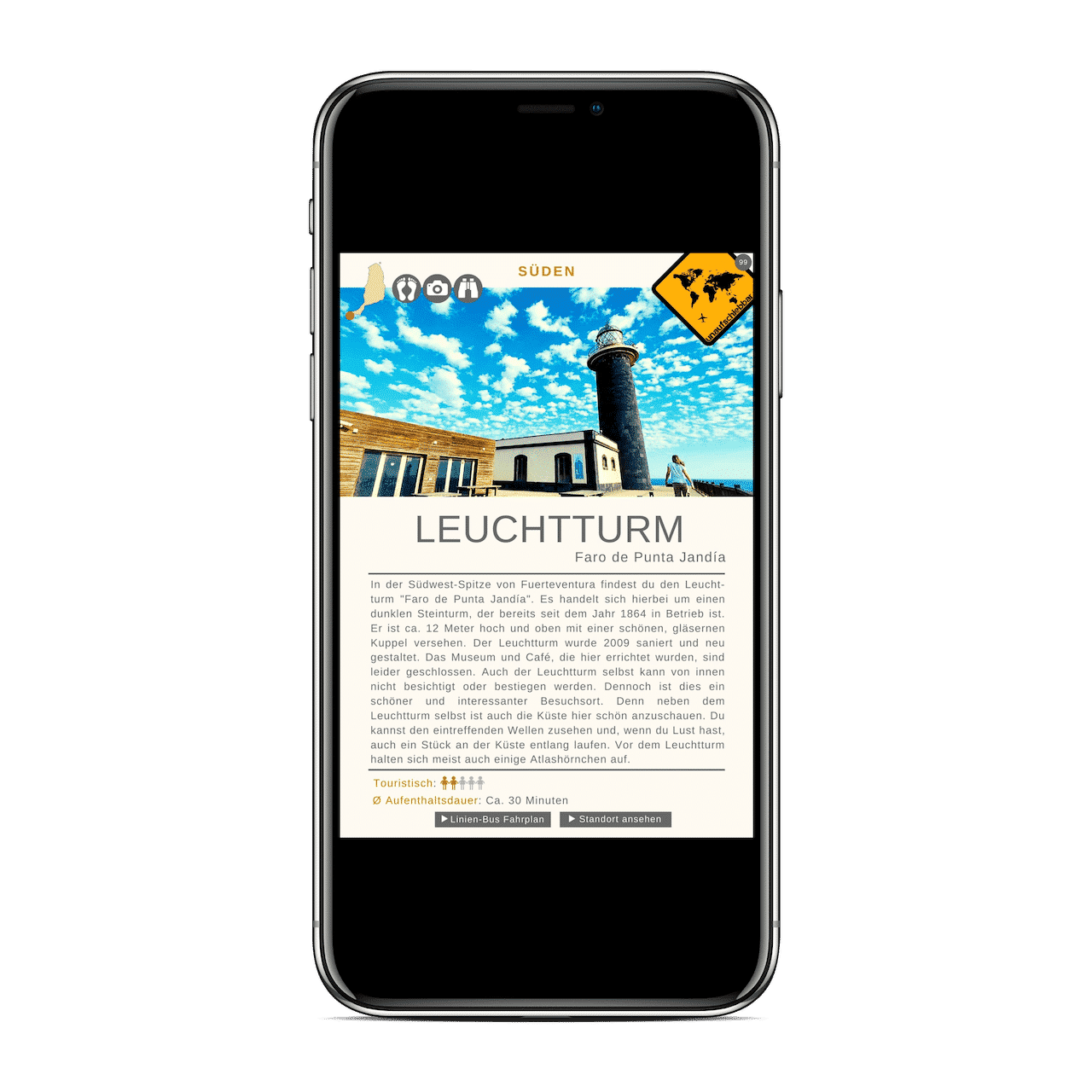Fuerteventura Reiseführer Leuchtturm iPhone