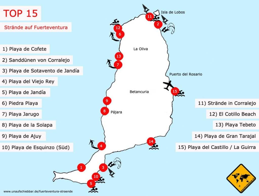 Fuerteventura Strände Top 15: Wo gibt es die besten Strände?
