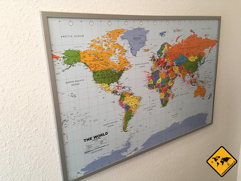 Geschenke für Reisende - Reisegeschenke - Pinnwand-Weltkarte-Kork-XXL-Memotafel