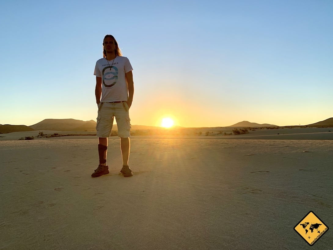 Gran Canaria oder Fuerteventura Gehbehinderung Sonnenuntergang