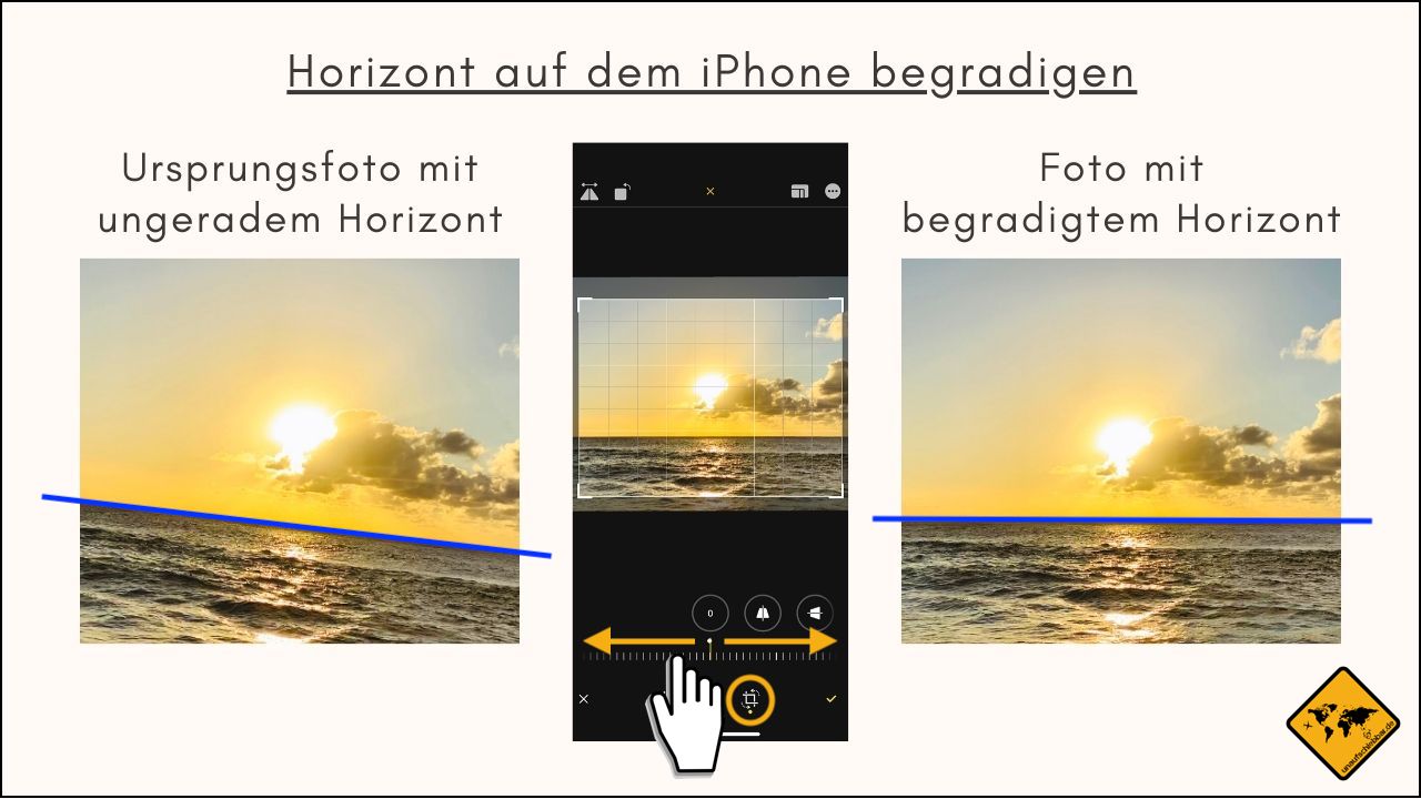 Horizont begradigen iPhone Bildbearbeitung