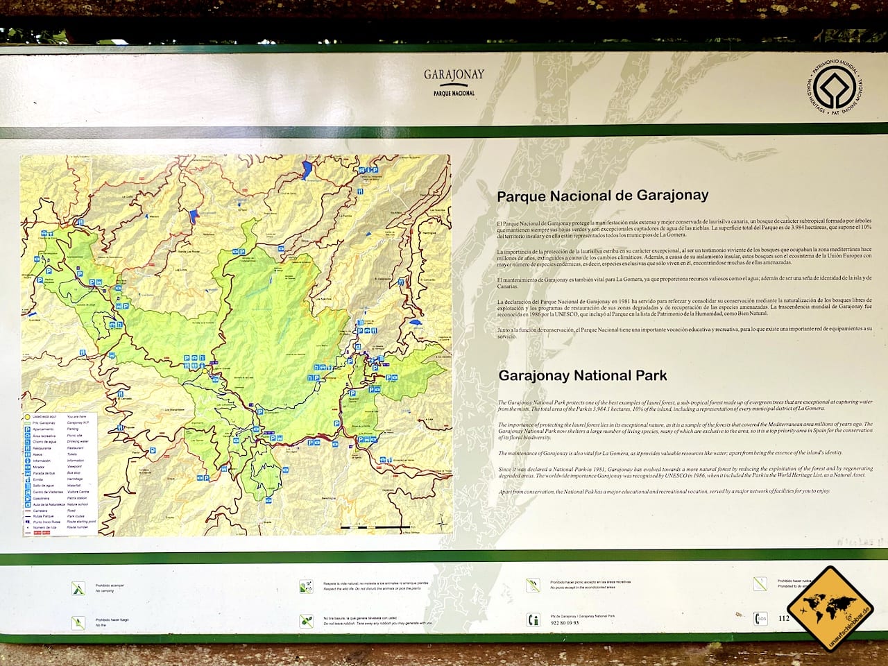 Informationstafel Nationalpark Garajonay La Gomera