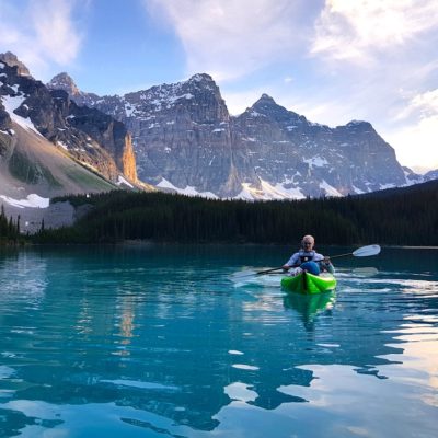 Kanadische Rocky Mountains Lake Moraine Kanu