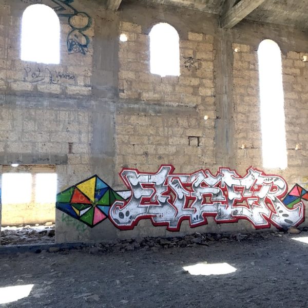 Kirche Abades Teneriffa Graffiti Fenster