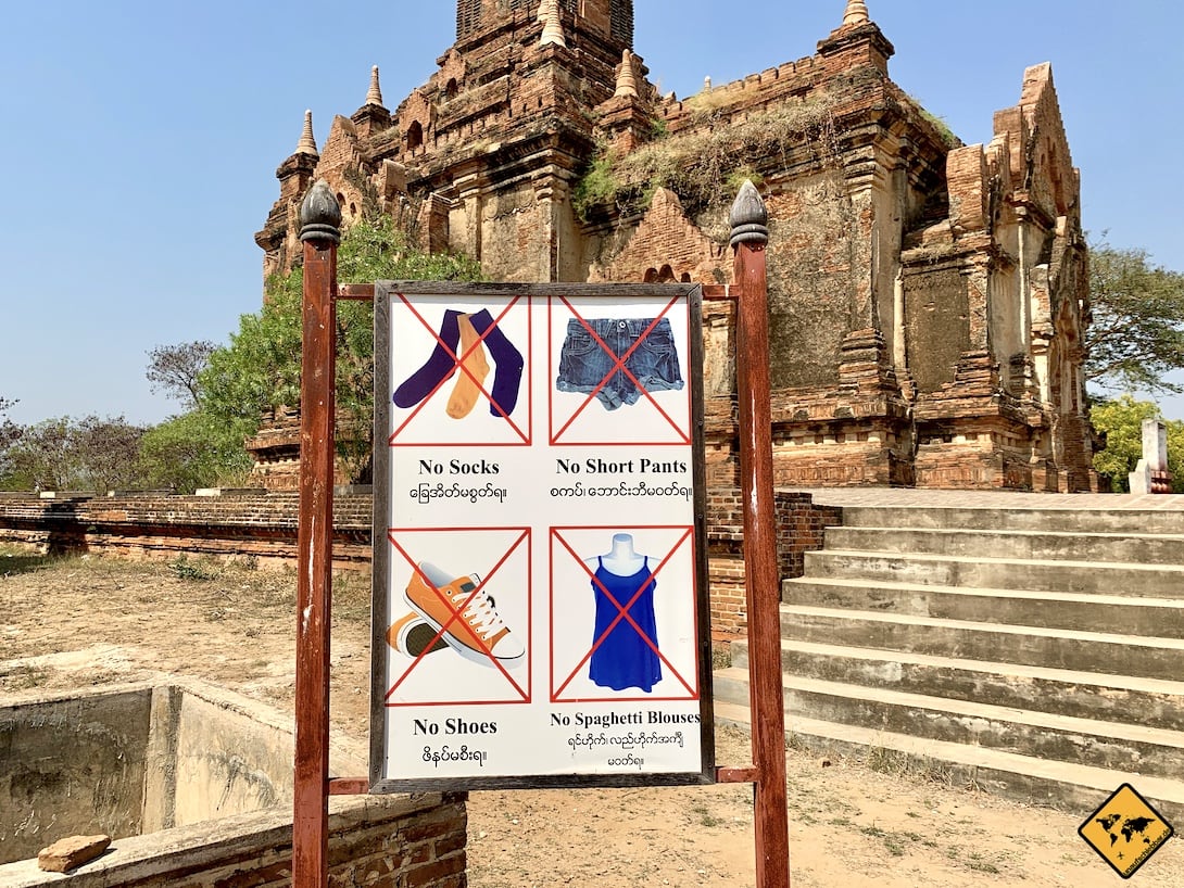 Kleidungsordnung Tempel Bagan Myanmar
