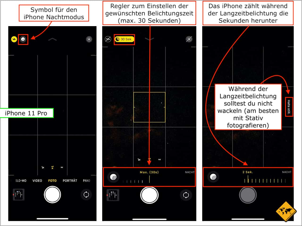 Langzeitbelichtung iPhone Nachtmodus 30 Sekunden