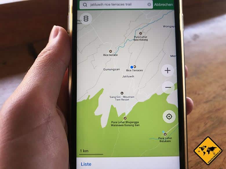 Maps.me Navigation Jatiluwih Bali