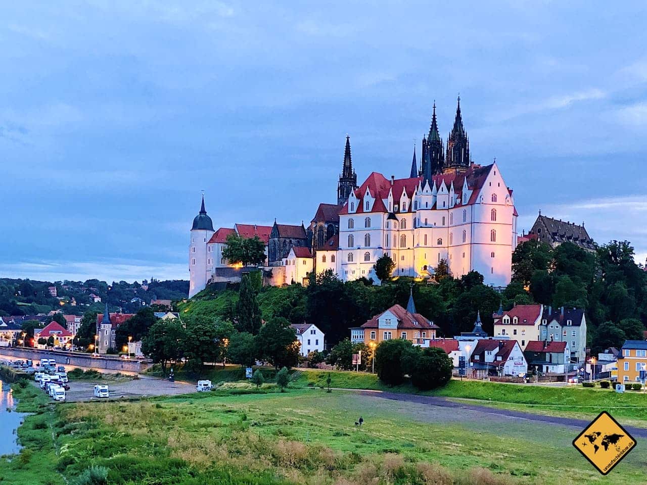 Meißen Sehenswürdigkeiten Albrechtsburg beleuchtet