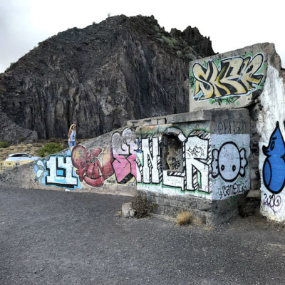 Die Ruinen am Mirador Las Teresitas sind mit Graffitis geschmückt
