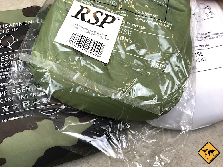 RSP Moskitonetz Travel XXL Plastikverpackung entfernen