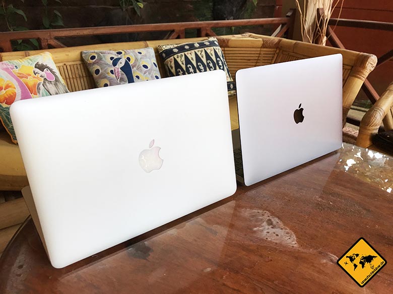 Reise Laptop MacBook Pro Spacegrey Aluminium nebeneinander