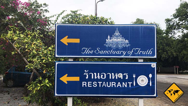Sanctuary of truth Temple Pattaya Beschilderung