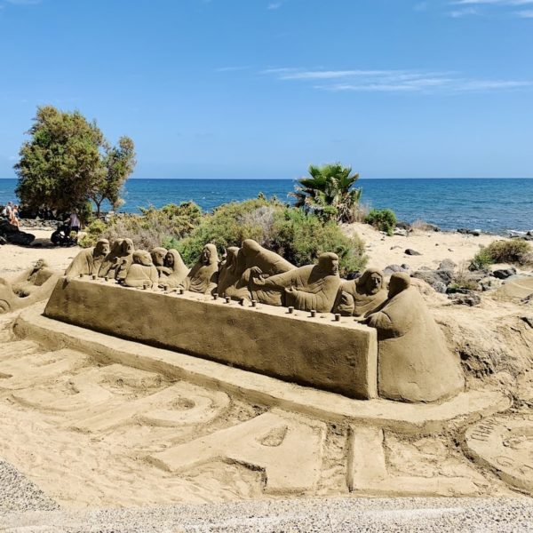 Sand-Kunstwerk Promenade Maspalomas Gran Canaria
