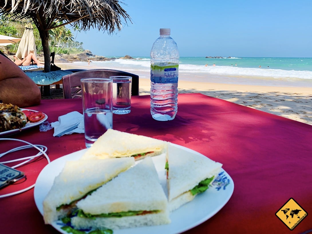 Sandwich Meerblick Strand Sri Lanka