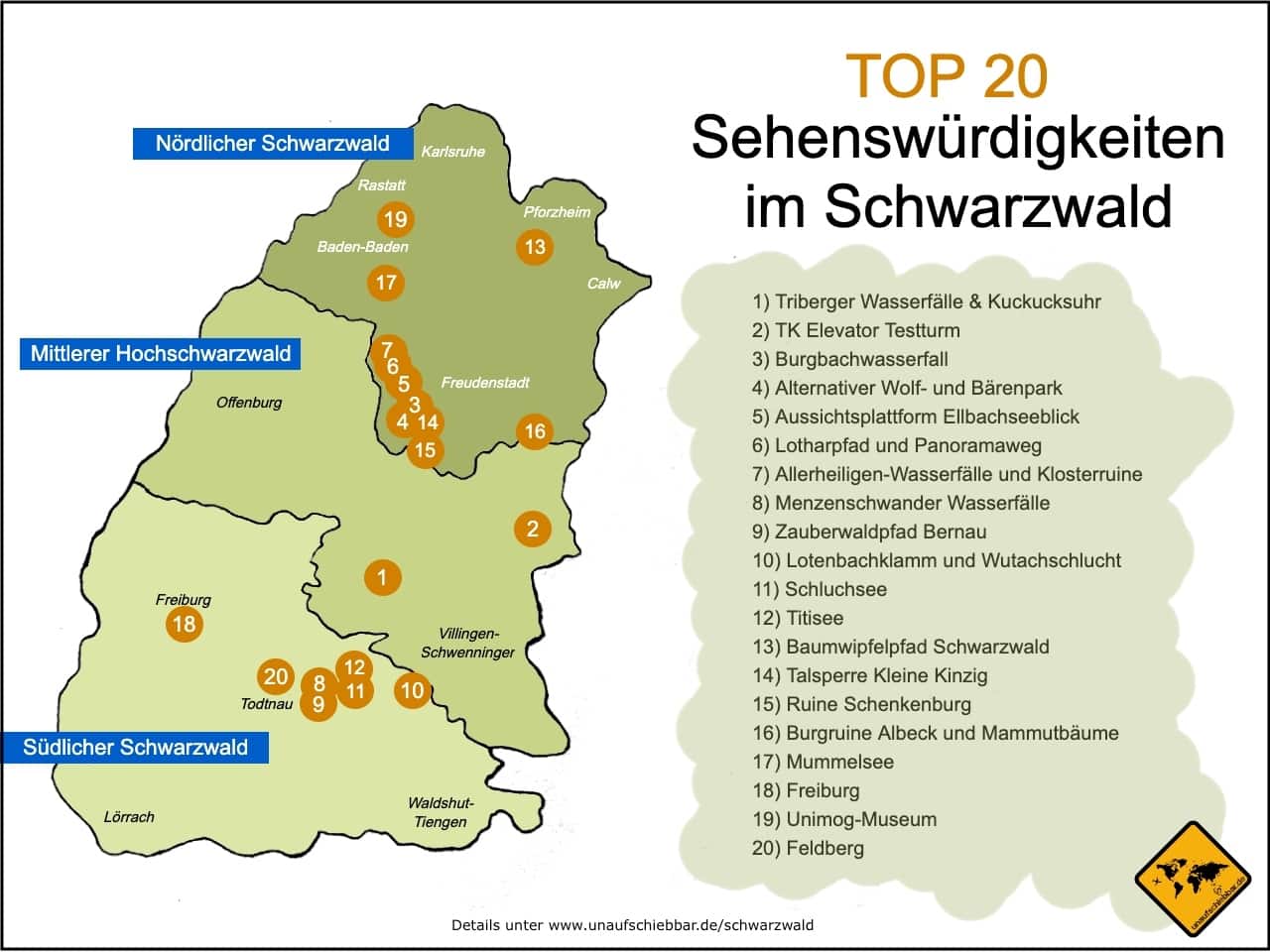 Schwarzwald Sehenswürdigkeiten Karte