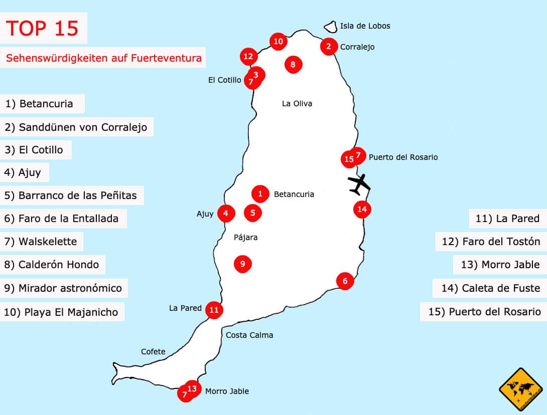 Top 15 Sehenswürdigkeiten auf Fuerteventura (inkl. Karte)