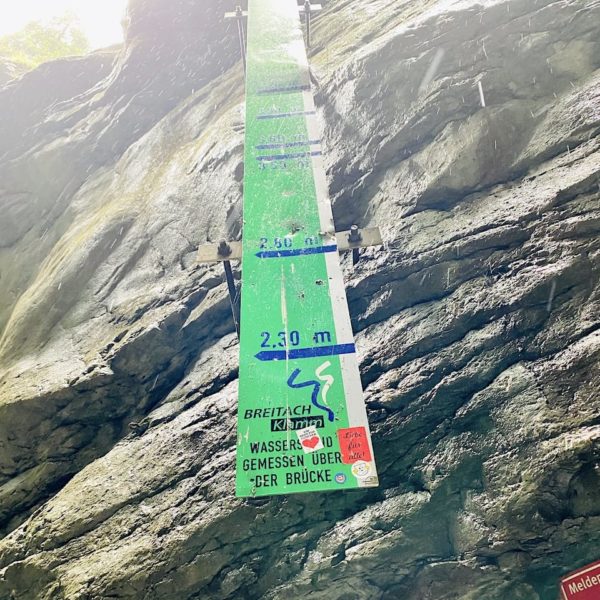 Skala Wasserstand Breitachklamm Geschichte