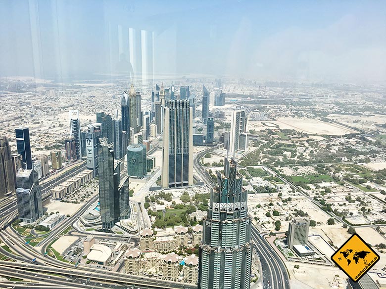 Skyline Aussicht von der Burj Khalifa Aussichtsplattform