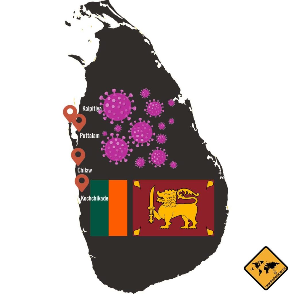 Sri Lanka Karte Puttalam Kalpitiya Chilaw Kochchikade Corona Virus Covid-19