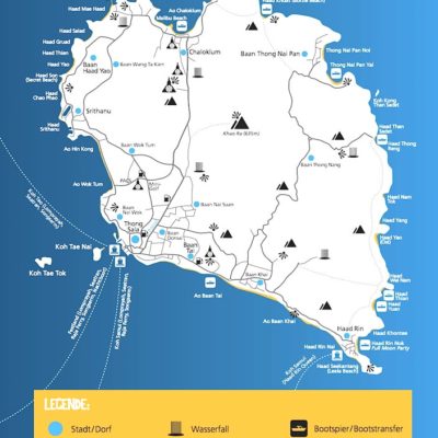 Südthailand Koh Phangan Reiseführer Inselkarte