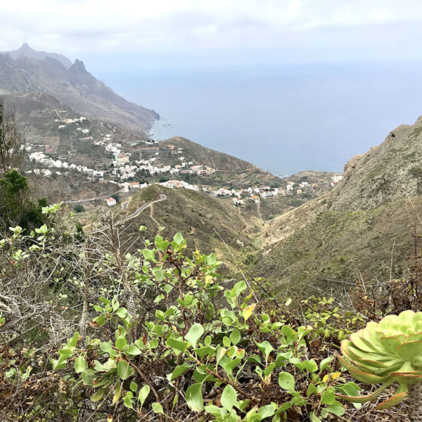 Blick auf die größte Stadt des Anaga Gebirges: Taganana