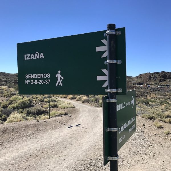 Teide Nationalpark wandern Schild