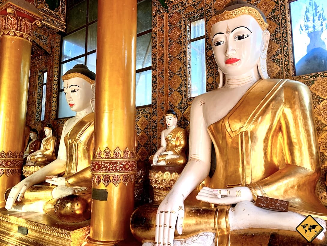 Tempel in Myanmar Shwedagon Pagode Yangon Buddhas
