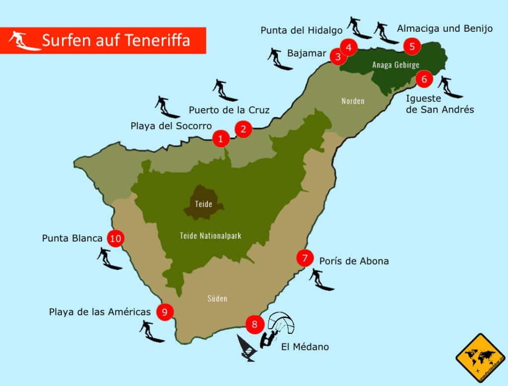 Surfen auf Teneriffa Top 10 Spots, Surfschulen & Surfcamps