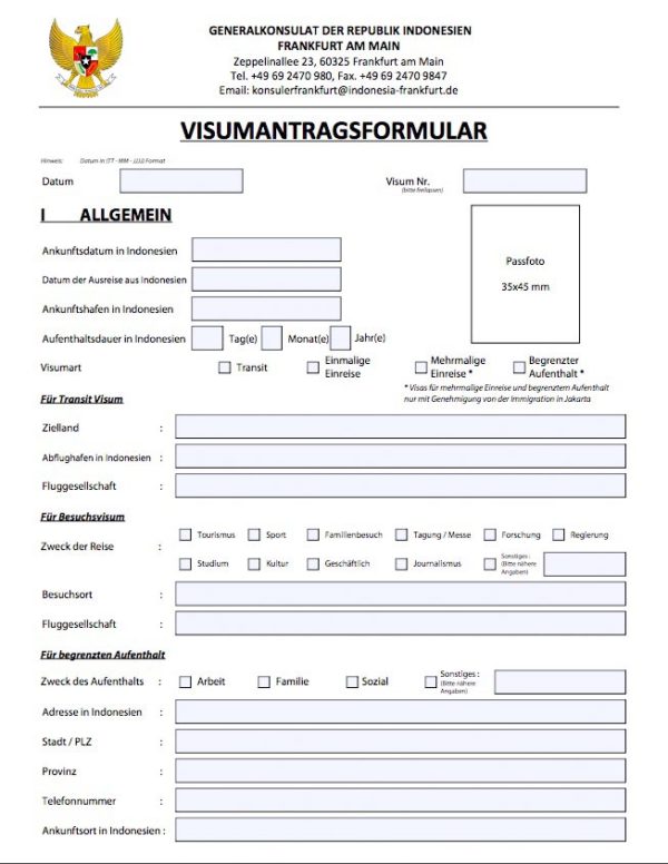 Visum Indonesien beantragen (Kosten, 60 Tage & Touristenvisum etc.)