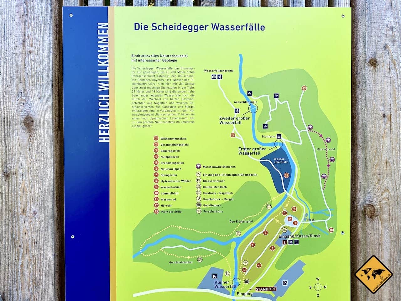 Übersichtskarte Wasserfälle Scheidegg
