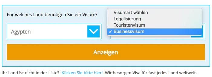 Visum Ägypten beantragen Visabox