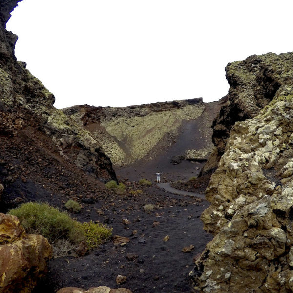 Blick auf den Wanderpfad in den Volcan El Cuervo auf Lanzarote