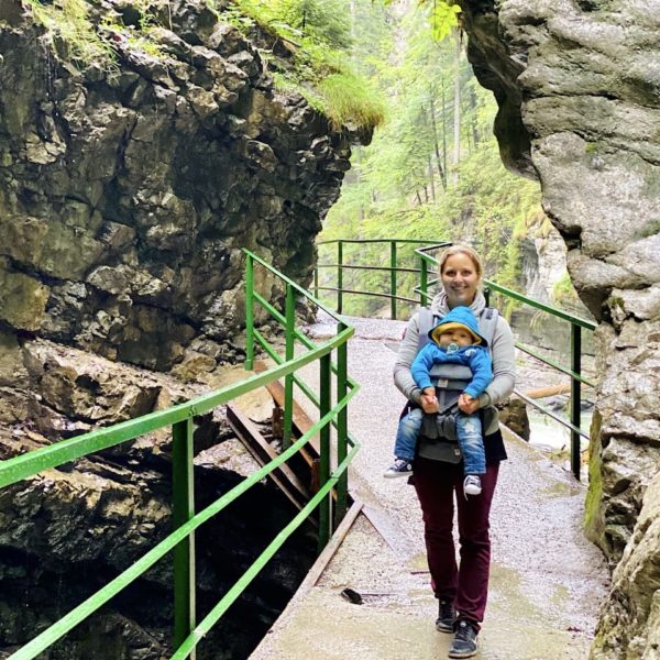 Wandern Breitachklamm mit Baby