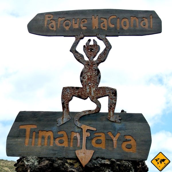Was bedeutet Timanfaya? Die Figur stellt einen Feuerteufel dar, der von César Manrique entworfen wurde