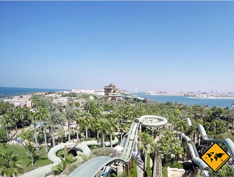 Ausblick über den Wasserpark Dubai