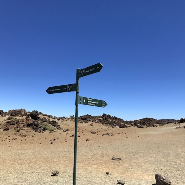 Wegweise Teide Nationalpark Wanderung