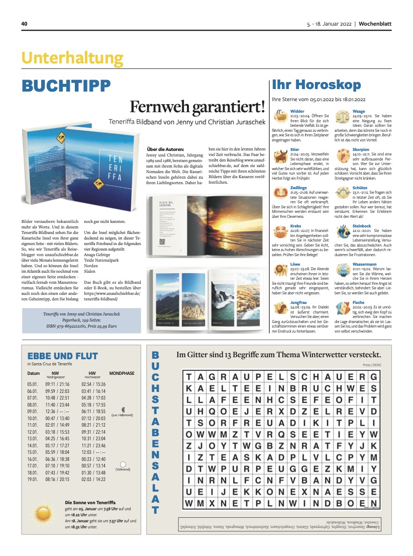 Wochenblatt Teneriffa unaufschiebbar