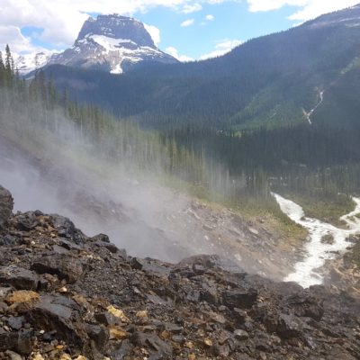 Zwischenstopp Anreise Rocky Mountains Kanada Takakkaw Wasserfall
