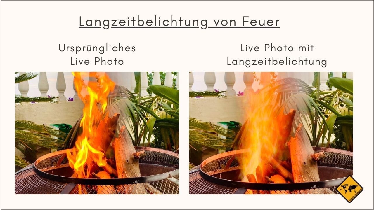 iPhone Kamera Live Photo Langzeitbelichtung Flammen