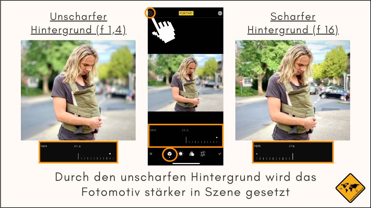 iPhone Portraitmodus Tiefenschärfe einstellen