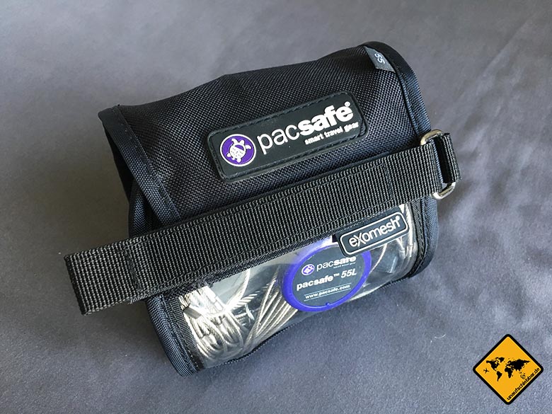 pacsafe 55l Test Review Tasche zusammengepackt